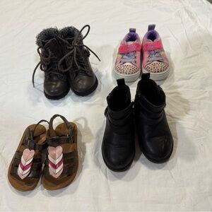 Kids Black and Pink Shoes Set